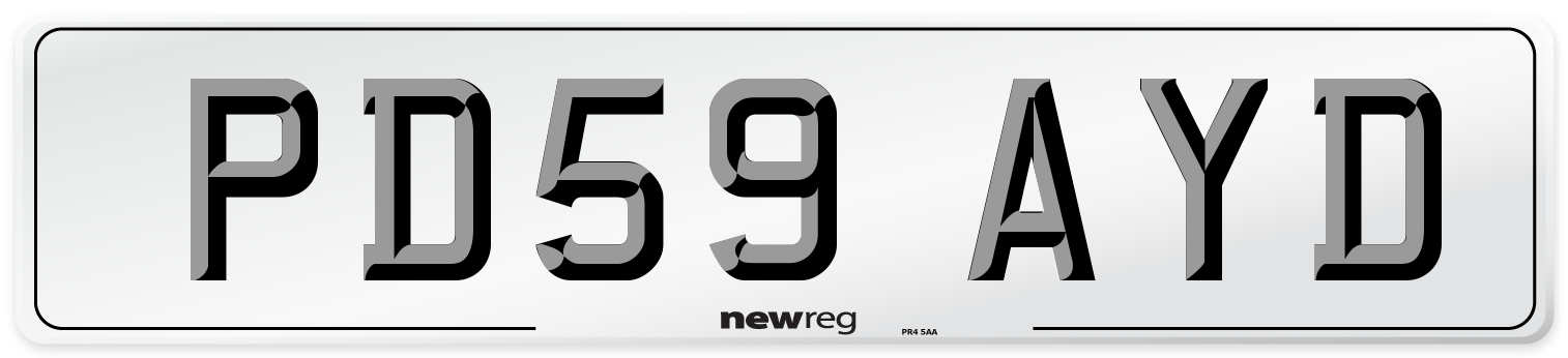 PD59 AYD Number Plate from New Reg